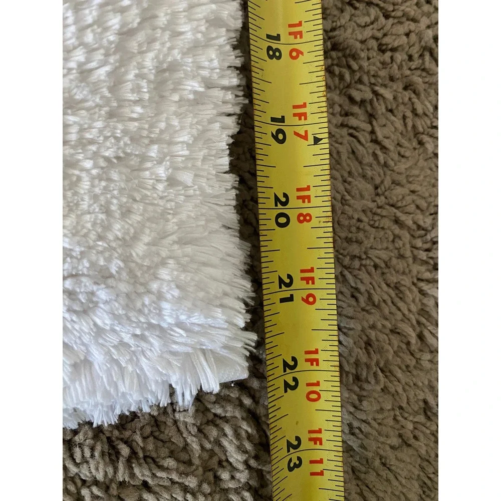 Simply Vera Vera Wang White Shaggy Bath Runner Rug 20x60 Solid Plush Latex Back